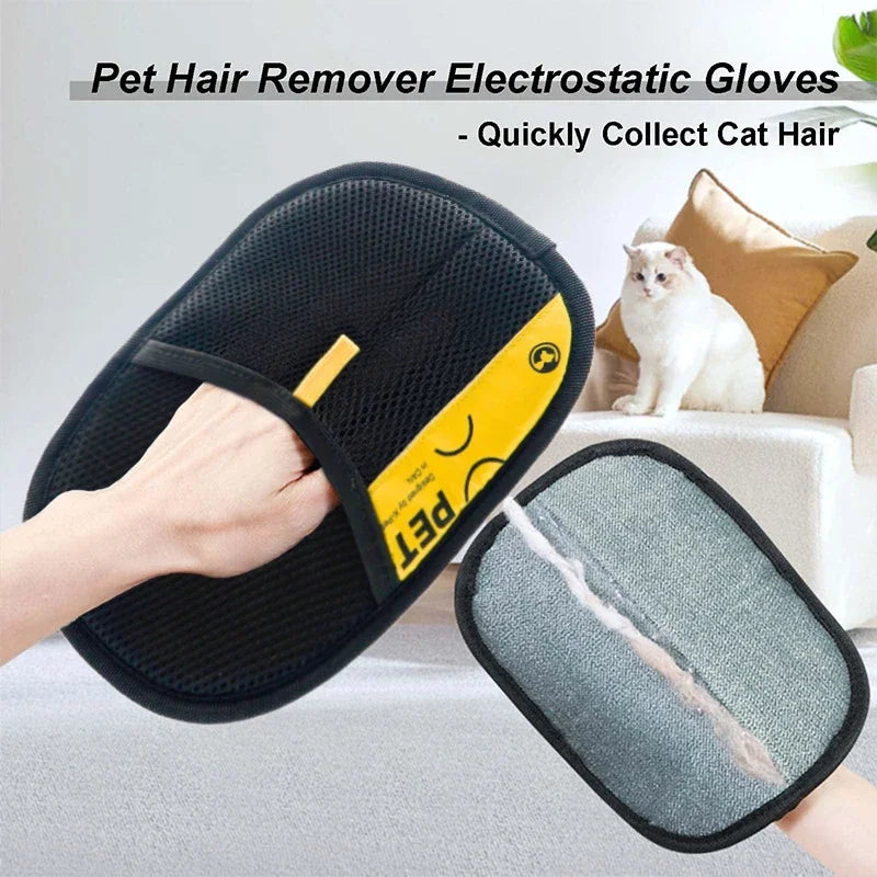 Electrostatic Pet Hair Removal Glove – Instantly Removes Fur from Furniture & Cars